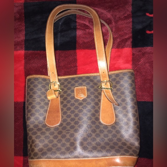 CELINE Macadam brown leather tote bag - Picture 1 of 4
